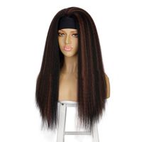 Women's Fashion Brown Party Chemical Fiber Centre Parting Long Straight Hair Wigs main image 4