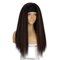 Women's Fashion Brown Party Chemical Fiber Centre Parting Long Straight Hair Wigs main image 5