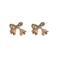 Fashion Bow Knot Alloy Inlay Artificial Rhinestones Earrings main image 5