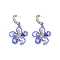 Fashion Flower Alloy Inlay Artificial Rhinestones Earrings main image 5