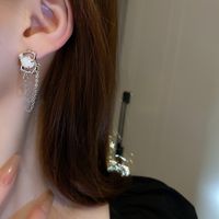 Fashion Tassel Alloy Resin Earrings Plating Pleated Zircon Earrings main image 4