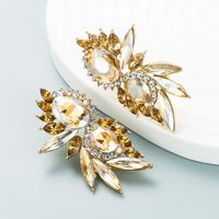 Fashion Water Droplets Alloy Inlay Rhinestone Earrings main image 4