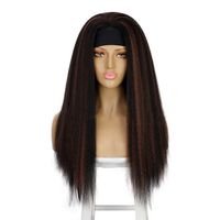 Women's Fashion Brown Party Chemical Fiber Centre Parting Long Straight Hair Wigs sku image 1