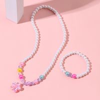 Süss Blume Kunststoff Handgemacht Künstliche Perlen Halskette Mit Anhänger Armbänder main image 5