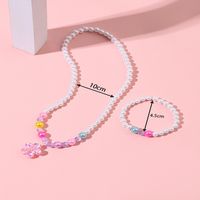 Süss Blume Kunststoff Handgemacht Künstliche Perlen Halskette Mit Anhänger Armbänder main image 3