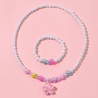 Sweet Flower Plastic Handmade Artificial Pearls Pendant Necklace Bracelets sku image 1