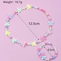 Korean Style Butterfly Plastic Beaded Girl's Bracelets Necklace main image 4