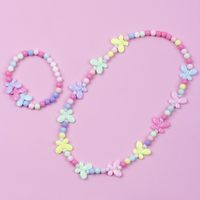 Korean Style Butterfly Plastic Beaded Girl's Bracelets Necklace main image 5