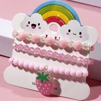 Cute Strawberry Plastic Beaded Bracelets main image 1