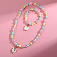 Cartoon Style Unicorn Plastic Resin Beaded Pendant Necklace Bracelets main image 1
