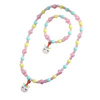 Cartoon Style Unicorn Plastic Resin Beaded Pendant Necklace Bracelets main image 2