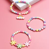 Cartoon Style Rainbow Flower Plastic Beaded Bracelets main image 1