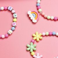 Cartoon Style Rainbow Flower Plastic Beaded Bracelets main image 3