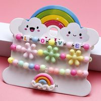 Cartoon Style Rainbow Flower Plastic Beaded Bracelets main image 5