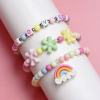 Cartoon Style Rainbow Flower Plastic Beaded Bracelets main image 2