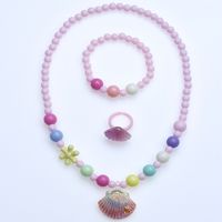 Beach Shell Plastic Beaded Rings Bracelets Necklace 1 Set main image 5