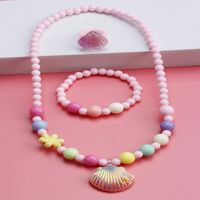 Beach Shell Plastic Beaded Rings Bracelets Necklace 1 Set main image 2
