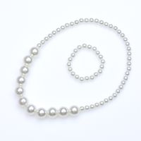 Simple Style Geometric Resin Beaded Artificial Pearl Bracelets Necklace 1 Set main image 3