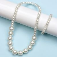 Simple Style Geometric Resin Beaded Artificial Pearl Bracelets Necklace 1 Set main image 5