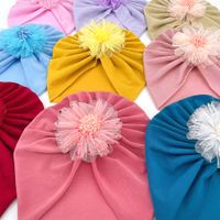 Baby Girl's Fashion Flower Net Yarn Baby Hat main image 4