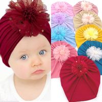 Baby Girl's Fashion Flower Net Yarn Baby Hat main image 6