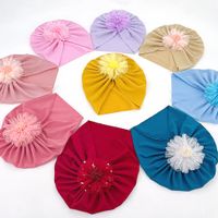 Baby Girl's Fashion Flower Net Yarn Baby Hat main image 2