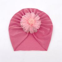 Baby Girl's Fashion Flower Net Yarn Baby Hat sku image 9