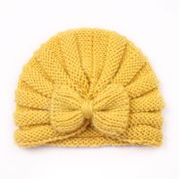 Children Unisex Fashion Solid Color Bow Knot Knitted Wool Cap sku image 1