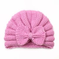 Children Unisex Fashion Solid Color Bow Knot Knitted Wool Cap sku image 4