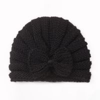 Children Unisex Fashion Solid Color Bow Knot Knitted Wool Cap sku image 8