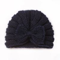 Children Unisex Fashion Solid Color Bow Knot Knitted Wool Cap sku image 9