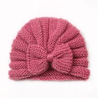 Children Unisex Fashion Solid Color Bow Knot Knitted Wool Cap sku image 3