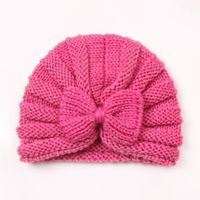 Children Unisex Fashion Solid Color Bow Knot Knitted Wool Cap sku image 6