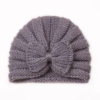 Children Unisex Fashion Solid Color Bow Knot Knitted Wool Cap sku image 7