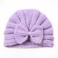 Children Unisex Fashion Solid Color Bow Knot Knitted Wool Cap sku image 10
