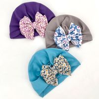 Girl's Fashion Ditsy Floral Bow Knot Baby Hat main image 3