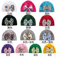 Girl's Fashion Ditsy Floral Bow Knot Baby Hat sku image 1