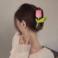 Simple Style Flower Metal Spray Paint Hair Clip main image 5