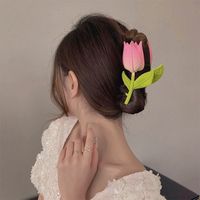 Simple Style Flower Metal Spray Paint Hair Clip main image 1