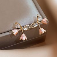 Fashion Bow Knot Alloy Inlay Artificial Rhinestones Earrings main image 1