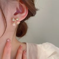 Fashion Bow Knot Alloy Inlay Artificial Rhinestones Earrings main image 2