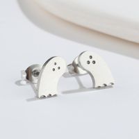 1 Pair Fashion Star Moon Wings Titanium Steel Asymmetrical Plating Hollow Out Ear Studs sku image 10