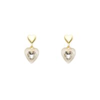 Sweet Heart Shape Alloy Plating Artificial Rhinestones Earrings 1 Pair main image 2
