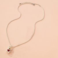 Spaceman Heart-shaped Rose Pendant Necklace Earrings Set Wholesale Nihaojewelry sku image 1