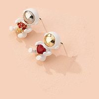 Spaceman Herzförmige Rose Anhänger Halskette Ohrringe Set Großhandel Nihaojewelry sku image 3