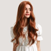 Women's Fashion Light Brown Party Chemical Fiber Centre Parting Long Curly Hair Wigs main image 1