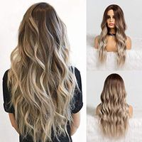 Women's Fashion Light Brown Party Chemical Fiber Centre Parting Long Curly Hair Wigs sku image 1