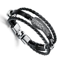 Leather Korea Geometric Bracelet  (black)  Fashion Jewelry Nhop3189-black sku image 2