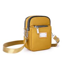 Women's Medium Oxford Cloth Solid Color Fashion Square Zipper Crossbody Bag sku image 3