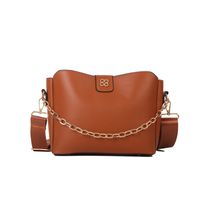 Women's Pu Leather Solid Color Fashion Chain Bucket Magnetic Buckle Crossbody Bag sku image 1